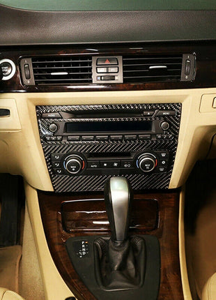 For Bmw E90 3 Series 2005-12carbon Fiber Air Conditioning Cd Control Panel Cover