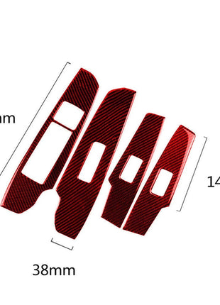 Red Carbon Fiber Window Switch Panel Trim Cover Type B For Lexus IS250 350 14-18