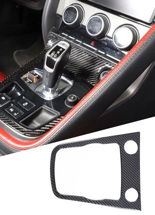 Soft Carbon Fiber Center Console Trim Cover Sticker For Jaguar F-type 2013-2023