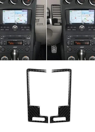 2 X Black Carbon Fiber Ac Outlet Vent Decor Cover Trim For Nissan 350z 2003-2009