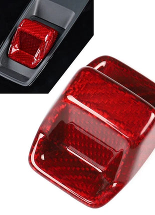 For AUDI A3 S3 RS3 2022-2024 Red Real Carbon Fiber Gear Lever Shift Knob Cover