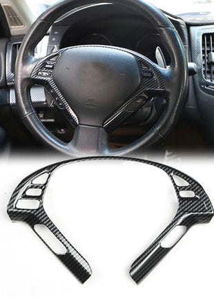 For Infiniti G37 2010-2013 Carbon Fiber Car Steering Wheel Button Cover Trim