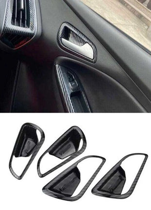 For Ford Focus ST RS 2012-2014 Frame Trim 4PCS Inner Door Handle Carbon Fiber