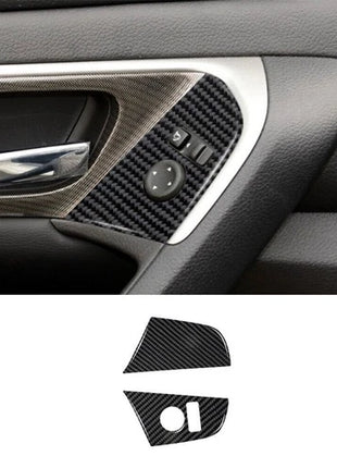 Carbon Fiber Rearview Mirror Button Cover Trim For Nissan Altima 2013-2015