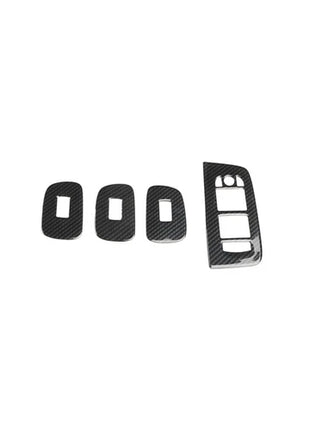 Car Door Window Lift Switch Cover Trim 4pcs Fit For Volvo Xc60 2018 Carbon Fiber