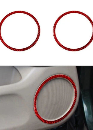 2Pcs Red Carbon Fiber Front Door Speaker Cover Trim For Lexus RX300 1998-2003