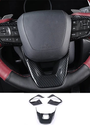 3P ABS Carbon Fiber Steering Wheel Button Decor Trim For Lexus NX250 350 2022-20