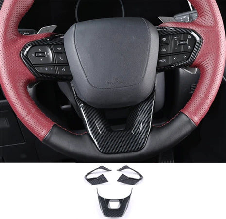 3P ABS Carbon Fiber Steering Wheel Button Decor Trim For Lexus NX250 350 2022-20