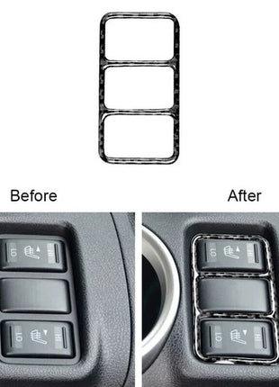 Carbon Fiber Center Control Heating Button Frame Cover Trim For Nissan 370z