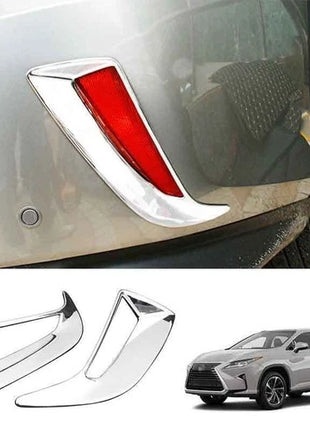 2P Chrome Exterior Rear Fog Light Lamp Frame Trim Fit For Lexus RX350 450h 16-19