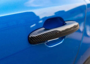 For Ford Focus 2019-2020 Door Handle Exterior Side Cover Trim 4pcs Carbon Fiber