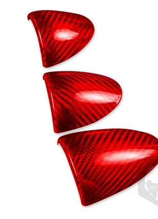 3Pcs Red Dry Carbon Fiber Dashboard Gauge Pod Cover For Nissan 350Z Z33 2003-09