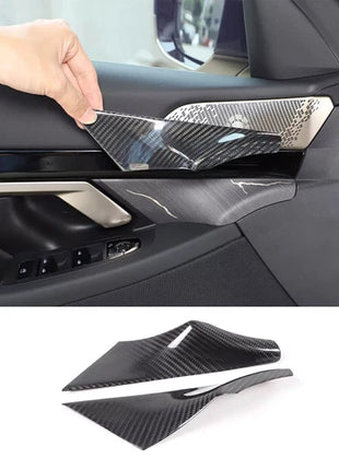 Real Carbon Fiber Interior Door Handle Panel Trim Cover For BMW 5 Series 2024