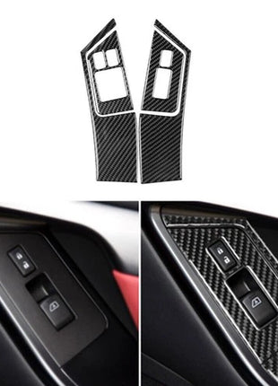 4pcs Carbon Fiber Window Lift Control Panel Trim For Nissan Gt-r R35 2008-2016