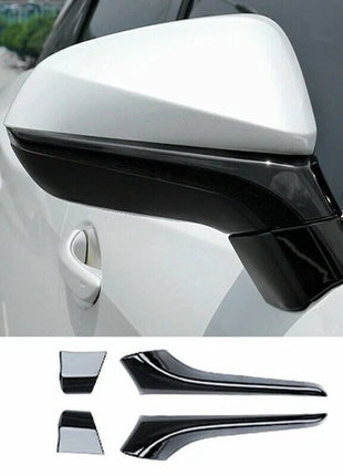 4P Gloss Black RearView Mirror Strip Molding Trim For Lexus RX350 450h 2016-2022