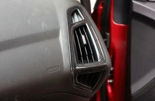Fit For Ford Focus 2PCS Console L&R Air Outlet Vent Trim Carbon Fiber 2012-2018