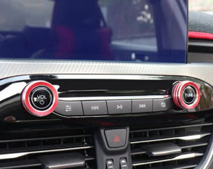 Car Volume Switch Button Cover Ring For Ford Focus ST RS 2019-2020 Aluminum Red
