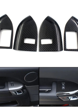 Real Carbon fiber Door Lock Button Panel Cover Trim For Range Rover Sport 14-17