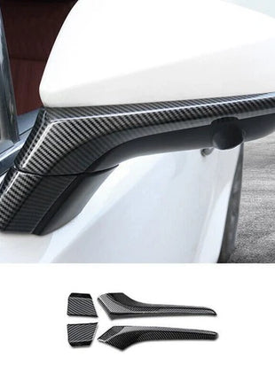 4P Carbon Fiber Look Side Rear View Mirror Strip Trim For Lexus RX350 450h 16-22