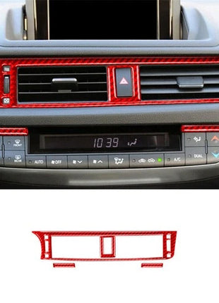 4x Red Carbon Fiber Center Air Vent Outlet Cover Trim For Lexus CT200h 2011-2017