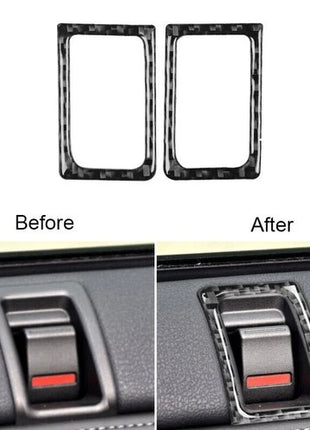 Carbon Fiber Interior Door Lock Frame Cover Trim For Nissan Gt-r R35 2008-2020