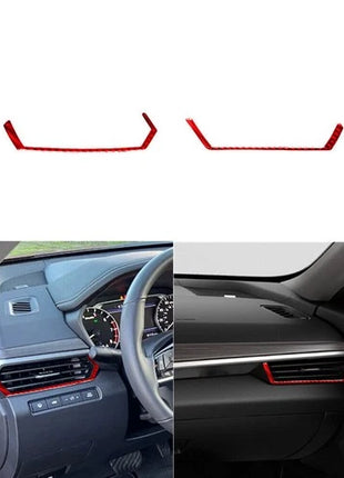 Red Carbon Fiber Dashboard Air Vent Frame Cover Trim For Nissan Altima 2019-2022