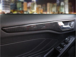 4pcs Cover Trim Inner Door Panel Strip Carbon Fiber Fit for Ford Focus 19-2020