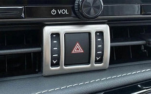 Mergency Light Button Frame Trim 1PCS For Lexus NX250 350 2022-2023 Silver Steel