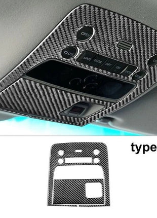 2Pcs Carbon Fiber Interior Overhead Light Cover Trim For Lexus GS350/450h/460