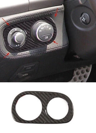 Real Carbon Fiber Innerr Headlight Switch Button Cover For Ferrari 458 2011-2016