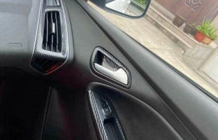Carbon Fiber 4PCS Handle Frame Trim Inner Door For Ford Focus ST RS 2012-2014