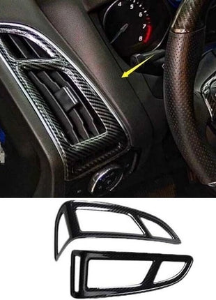 Fit For Ford Focus 2PCS Console L&R Air Outlet Vent Trim Carbon Fiber 2012-2018