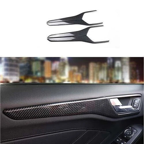 4pcs Cover Trim Inner Door Panel Strip Carbon Fiber Fit for Ford Focus 19-2020