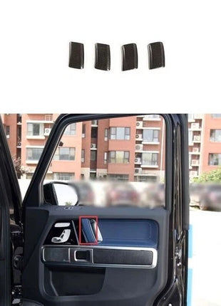 G-Class For Benz 2019-2022 Cover Trim 4pcs Interior Door Panel Dry Carbon Fiber