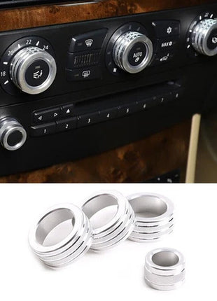 Silver Alloy Air Conditioner Switch Knob Ring Cover For Bmw 5 Series E60 2004-10