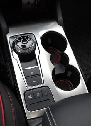 Cover trim Silver titanium central console water cup For 19-20 Ford Focus ST RS