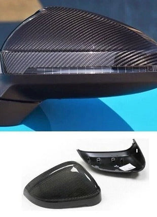 Carbon Fiber Side Mirror Cover Caps Replace For Audi B9 A4 S4 A5 S5 RS5 2017-19