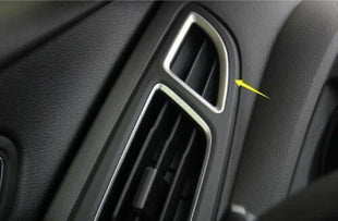 Steel Air Conditioning Air Outlet Vent Trim 2PCS 2015-2018 Silver For Ford Focus