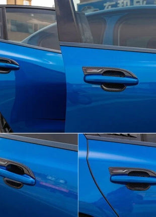 Exterior Side Door Bowl Fit for Ford Focus 2019-2020 Cover Trim 4pc Carbon Fiber