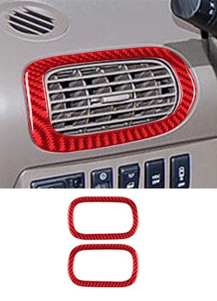 For Nissan Quest 2004-2006 Red 2Pcs Left-right Air Vents Trim Cover Carbon Fiber