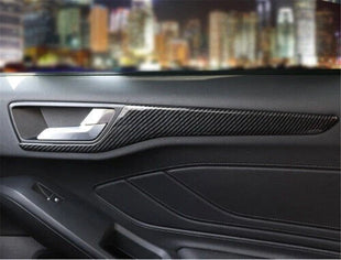 4pcs Cover Trim Inner Door Panel Strip Carbon Fiber Fit for Ford Focus 19-2020