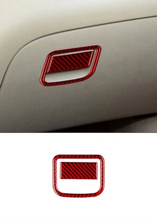 Red Carbon Fiber Co-pilot Glove Box Frame Cover Trim For Nissan Rogue 2014-2016