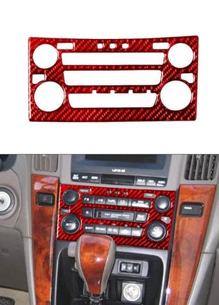 Red For Lexus RX300 1998-2003 Carbon Fiber Center Console AC Switch Panel Trim