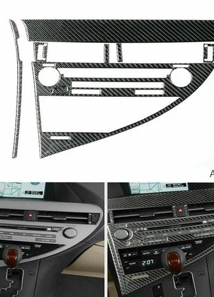 Carbon Fiber Interior CD Panel Frame Cover Trim For 2010-2012 Lexus RX350 RX450h