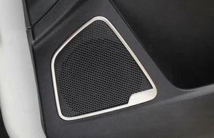 Inner Door Speaker Frame Cover Trim Silver Steel Fit For Ford Focus 12-18 4PCS