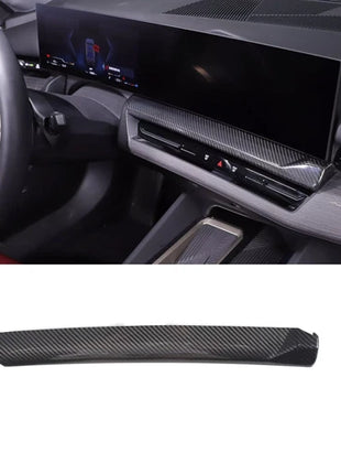 Real Carbon Fiber Navigation Screen Lower Trim Cover Set For BMW 5 Series 2024