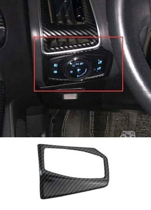 For Ford Focus 2012-2018 1PCS Headlight Switch Control Frame Trim Carbon Fiber