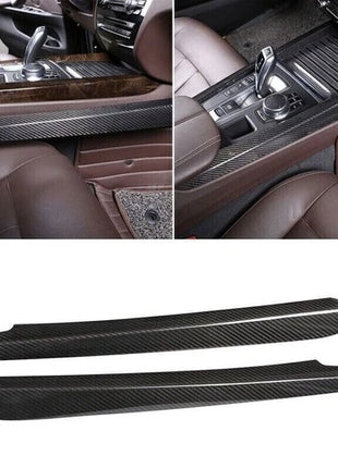 Real Carbon Fiber Center Console Side Strip Cover Trim For BMW X5 F15 2014-2018