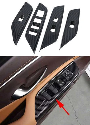 For Lexus ES250 300h 350 2019-22 Carbon Fiber Style Window Lock Lift Panel Trim