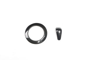 For Hyundai Veloster 11-16 Carbon Fiber Console Gear Shift Frame Cover Trim 2pcs